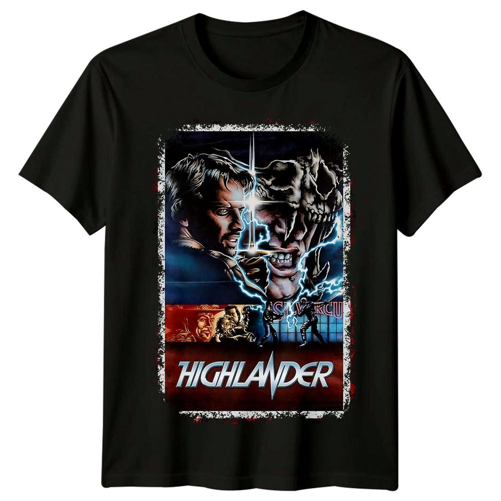 Горец (1986) Футболка в стиле постера фильма, ретро, унисекс L